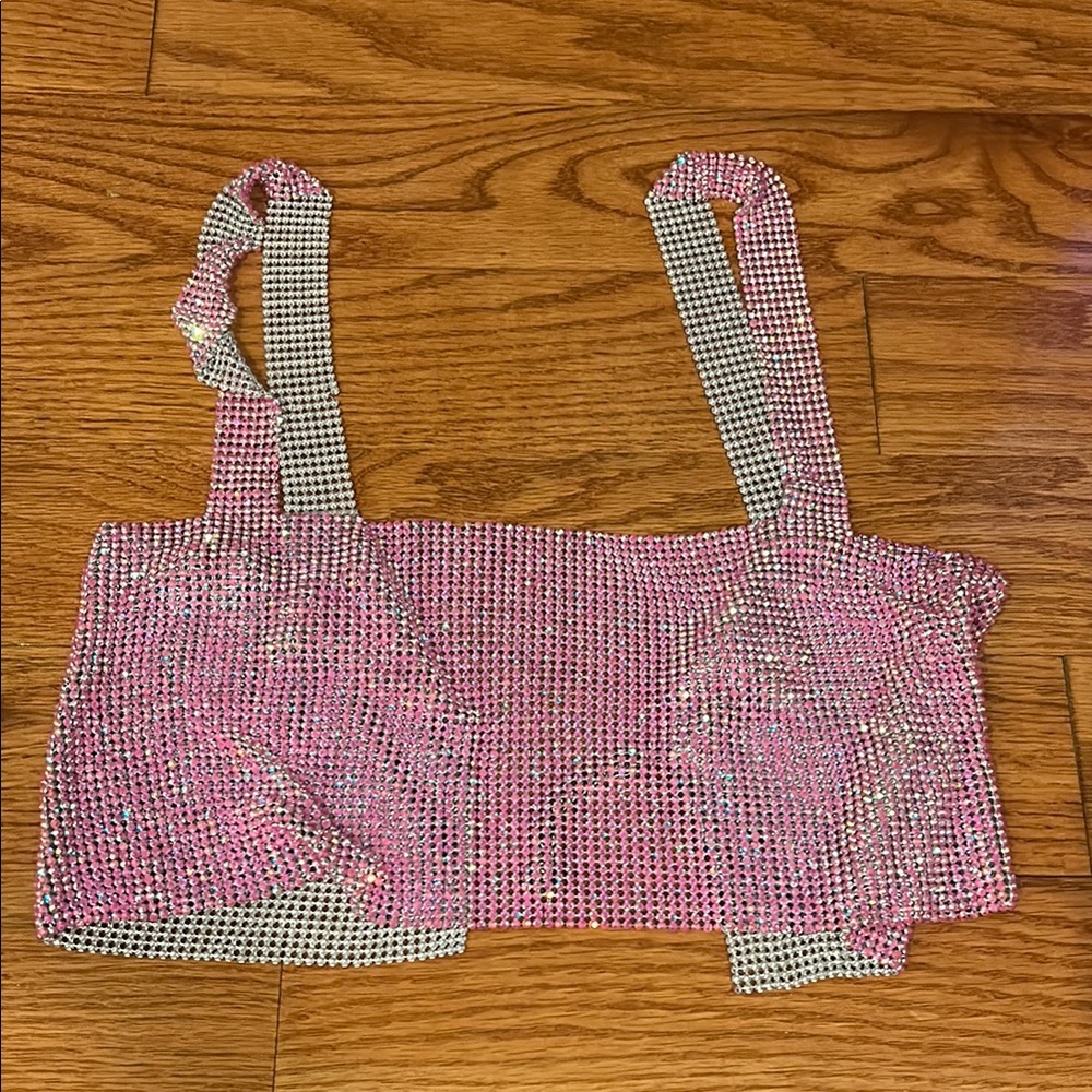 Sparkling Pink Rhinestone Top